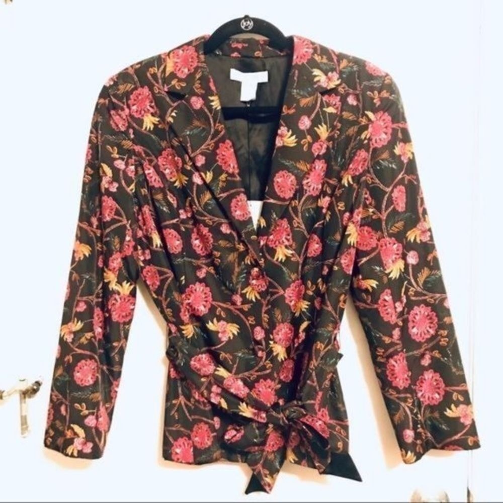 NWT Diane Von‎ Furstenberg 2-button jacket w/ tie